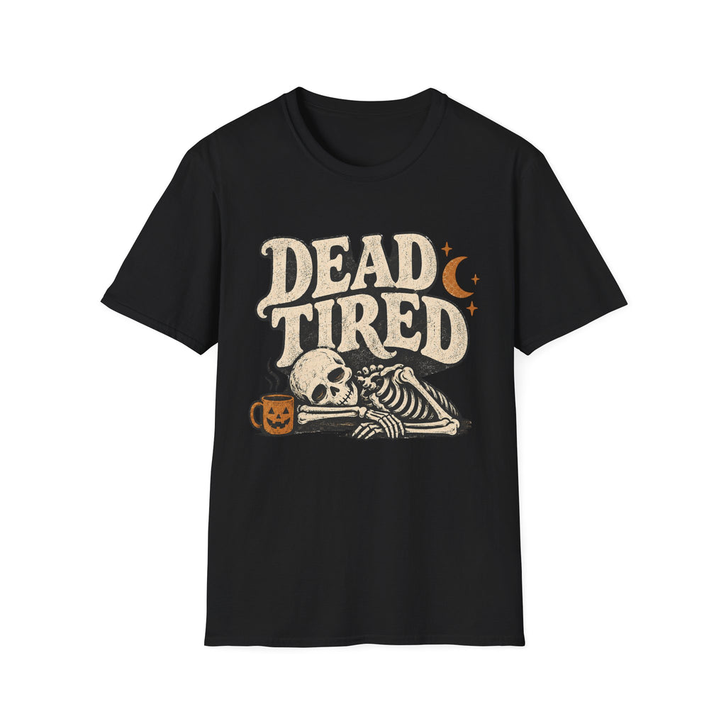 Dead Tired Vintage Halloween Skeleton Tee