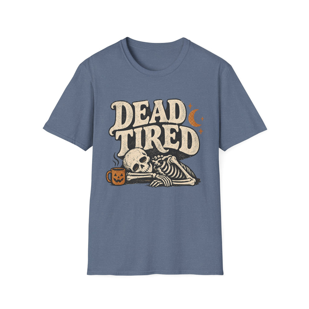 Dead Tired Vintage Halloween Skeleton Tee