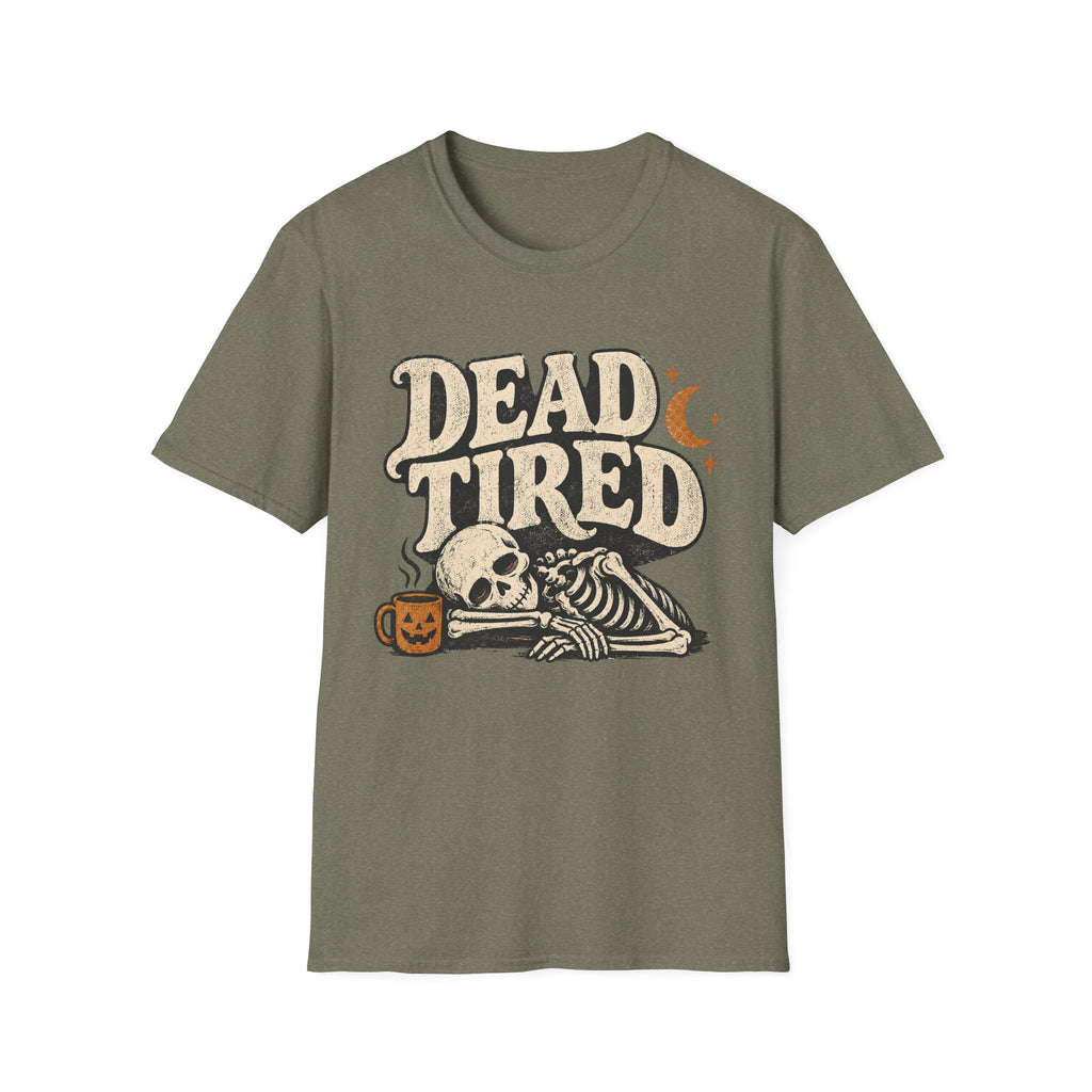 Dead Tired Vintage Halloween Skeleton Tee