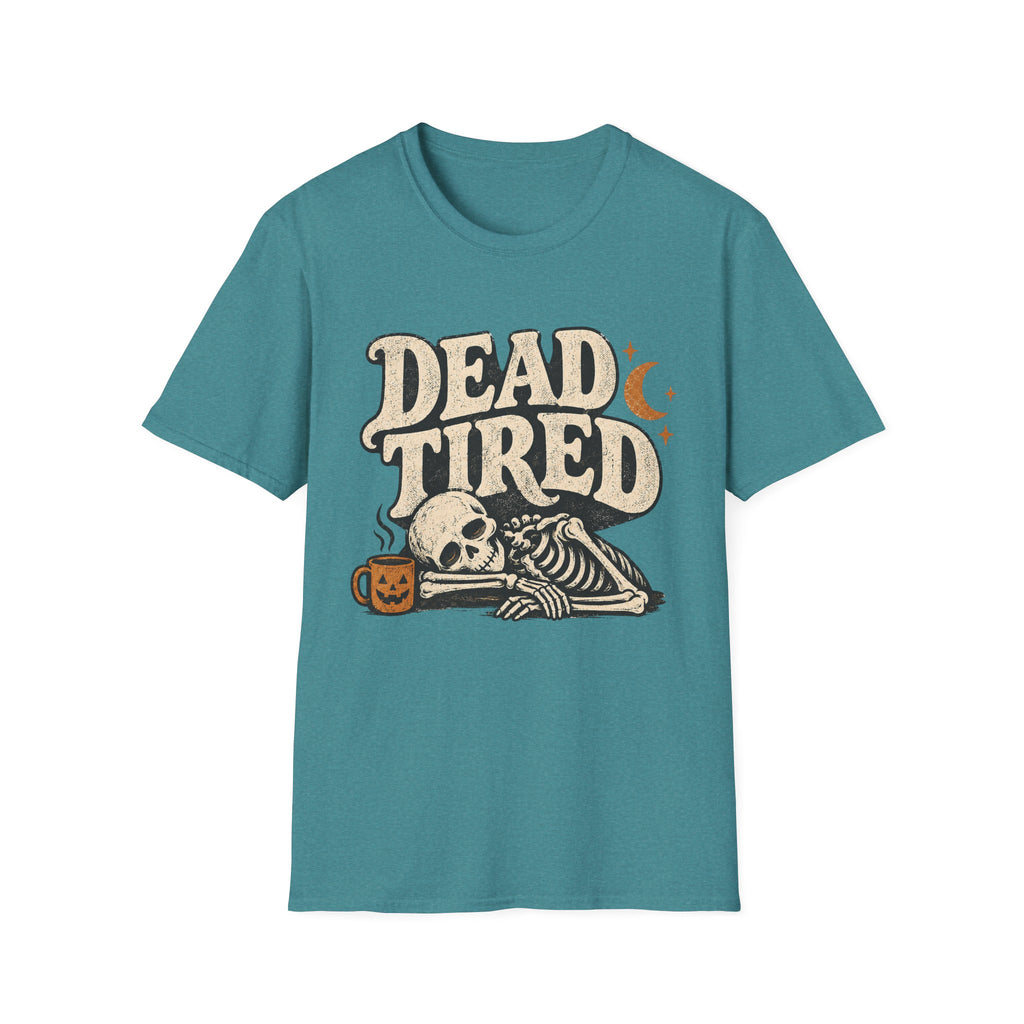 Dead Tired Vintage Halloween Skeleton Tee